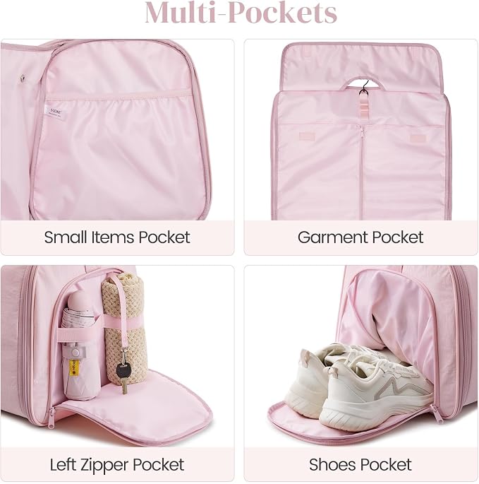 S-ZONE Garment Duffle Bags for Travel Carry on Convertible 2 in 1 Suit Bags Hanging Suitcase with Toiletry Bag 50L - Image 5
