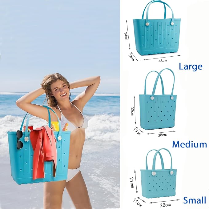 GBB Rubber Large Beach Tote Bag Portable Travel Bag Waterproof Travel Handbags for Beach all Purpose Storage Bags - Image 5