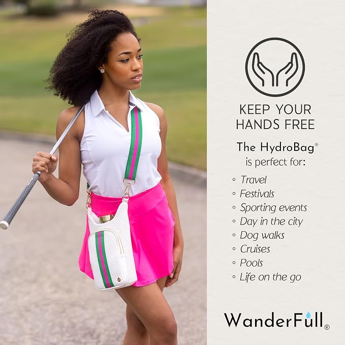 WanderFull® Original HydroBag®, Fits Up to 32 oz Water Bottle Holder with Strap, Gift for Women, Hands-Free Crossbody, Water Bottle Carrier Bag with Phone Pocket - Image 6