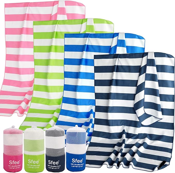 Sfee 2 in 1 Microfiber Oversized Beach Towel, Quick Dry Towel Travel Towel Camping Towel Super Absorbent Compact Lightweight Sports Gym Towels for Beach,Gym, Hiking, Pool, Backpacking, Bath, Yoga by Sfee