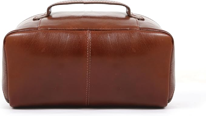KomalC Luxury Leather Men’s Toiletry Travel Bag – Handmade Shaving Kit with Waterproof Interior, Spacious Storage & Carry Handle – leather travel Kit Bag for Men & Women (Wine) - Image 3