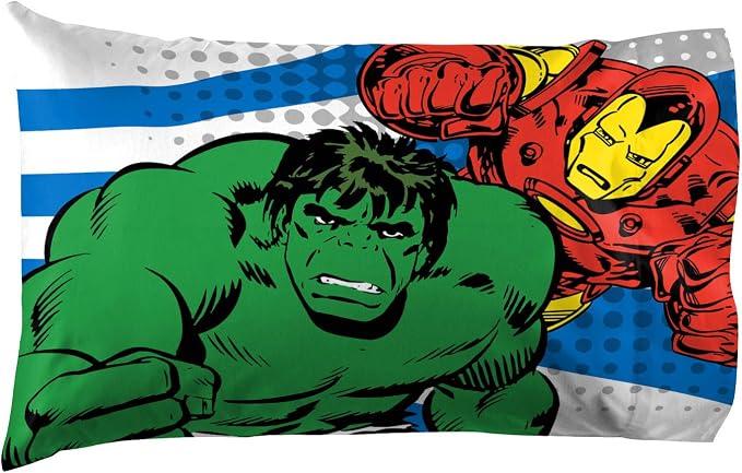 Jay Franco Kids Sheet Set with Fitted, Flat Sheets & Pillow Cover - Ultra-Soft Bedding with Pillowcase for Room Decor, White - Avengers, 4 Piece Full - Image 5