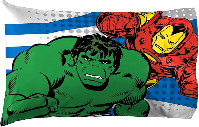 Jay Franco Kids Sheet Set with Fitted, Flat Sheets & Pillow Cover - Ultra-Soft Bedding with Pillowcase for Room Decor, White - Avengers, 3 Piece Twin - Image 5