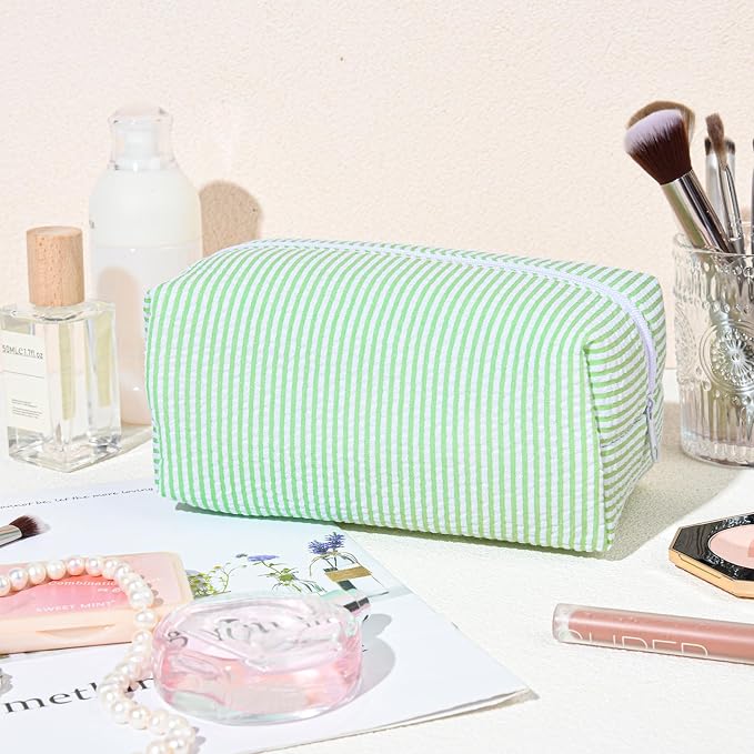 SOIDRAM 2 Pack Makeup Bag for Women, Green Makeup Pouch Small Cosmetic Bag Travel Toiletry Organizer for Skincare, Brushes & Essentials - Image 4