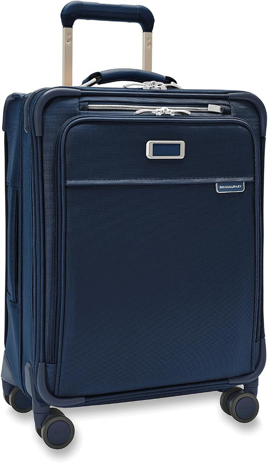 Briggs & Riley Global 21" Carry On Expandable Spinner - Luggage for International Travel, Suitcases with Wheels, Softside Rolling Bag for Men & Women, Self-Repairing Zipper - Baseline Collection, Navy by Unknown