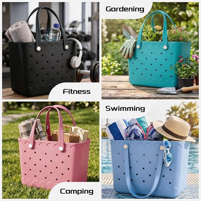 Rubber Beach Bag Waterproof Durable Large Tote Bag for Beach Sports Pool Swim Travel EVA Tote - Image 6