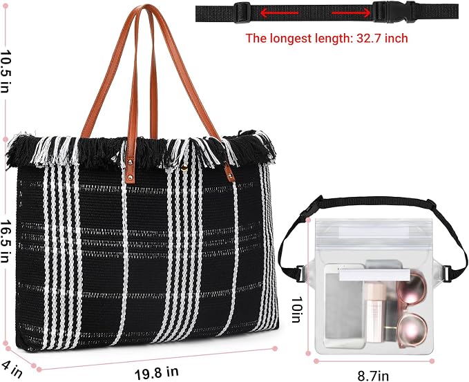 IBFUN Neoprene Bag, Large Multipurpose Beach Bag Neoprene Tote Bag with Inner Pocket for Women/Pool - Image 4