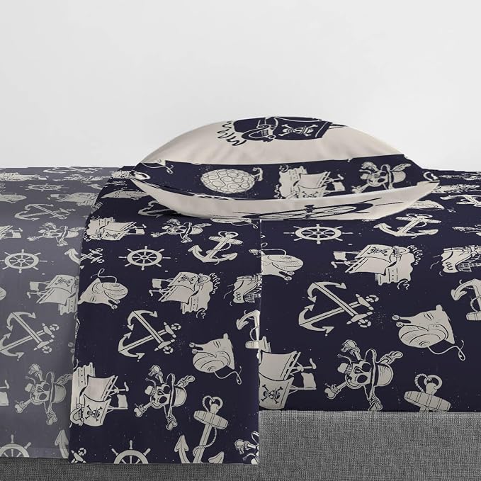 Jay Franco Kids Sheet Set with Fitted, Flat Sheets & Pillow Cover - Ultra-Soft Bedding with Pillowcase for Room Decor, Blue - One Piece, 3 Piece Twin - Image 6