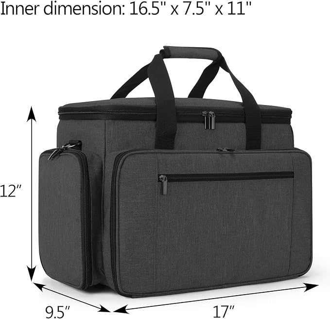 LUXJA Sewing Machine Case with Removable Padding Pad, Black | Travel Case for Most Standard Sewing Machines & Accessories, Bag Only - Image 6