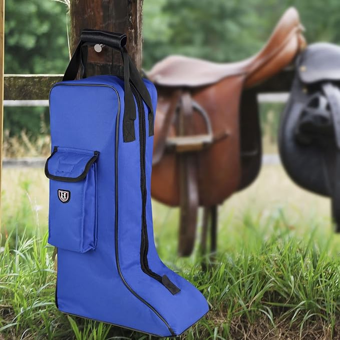 Harrison Howard Tall Boot Carry Bag Protect Rider Boots for Shows Competition Travel Long-lasting Royal Blue - Image 5
