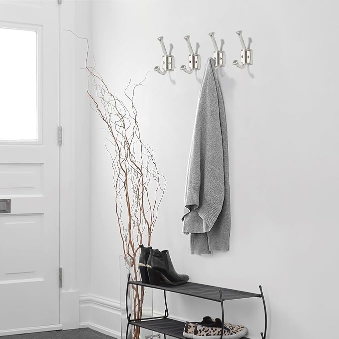 khtumeware 5 Pack 4.7 inch White Coat Hooks Wall-Mounted Hooks | Applicable to hanging,Towel,robe,bathroom,bag,clothes,entryway Zinc Alloy bathroom hooks - Image 5