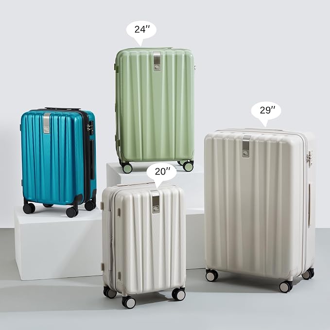Hanke Expandable Hardshell Luggage Sets 3 piece Carry On Luggage with Wheels Suitcases Lightweight Checked Tsa Luggage Rolling Large Suitcase Travel Luggage Bag Woman Men 20/24/29 Inch(Caribbean Blue) - Image 9