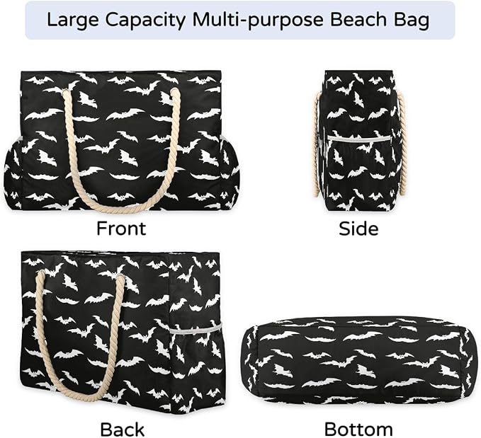 Large Beach Bag with Zipper Beach Bags for Women Water Resistant Swim Pool Bag - Image 6