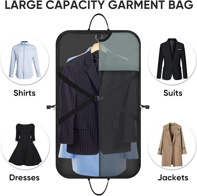 BALEINE Travel Garment Bag, Travel Suit Bag for Men, 42'' Waterproof Carry on Garment Bag for Hanging Clothes, Garment Duffel Bag for Travel Business (Mint Green) - Image 5