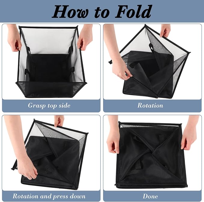 Zopeal 6 Pack Popup Laundry Hamper 13 Inch Collapsible Laundry Baskets with Handles Mesh Clothes Baskets Portable Single Layer Foldable Clothes Hamper Square Bin for Washing (Multicolor,Single-layer) - Image 4