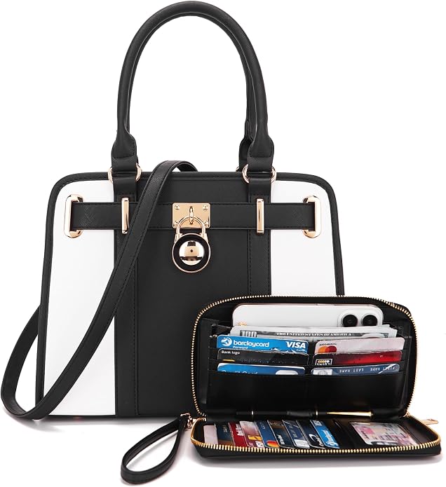 Qiyuer Structured Satchel Tote Handbags Set Women Purses with RFID Wallet | Premium, Sturdy, Spacious, Chic for Daily & Work, Vegan PU Leather, Multi-way Carry, Large Capacity RFID Wallet, Ideal Gift - Image 8