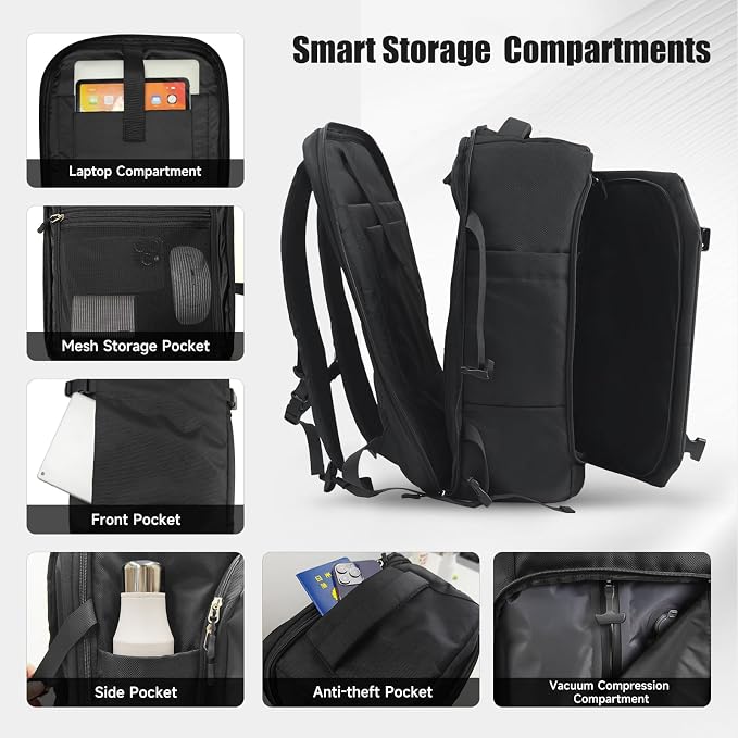 Vacuum Backpack 60L with Pump & Bags, Waterproof, 17" Laptop - Image 3