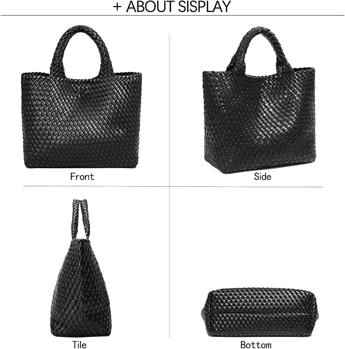JINMANXUE Fashion Woven Bag Shopper Bag Travel Handbags and Purses Women Tote Bag Large Capacity Shoulder Bags - Image 7