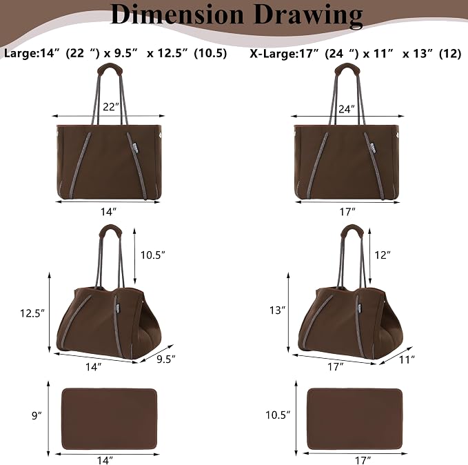QOGiR Neoprene Multipurpose Beach Bag Tote with Inner Zipper Pocket … … … … - Image 4