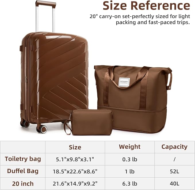 Carry On Luggage 22x14x9 Airline Approved, 20 Inch Expandable Hardshell Luggage Carry-on Suitcases with Spinner Wheels, Carry On Suitcase Set for Women (MOCHA) - Image 6