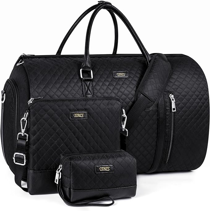 Convertible 2-in-1 Garment Bags for Travel, Carry On Garment Duffle Bag With Shoe Compartment Large Weekender Bag for Women Men Hanging Suitcase Suit Travel Duffel Overnight Bags 4pcs Set by TIBES