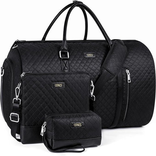 Convertible 2-in-1 Garment Bags for Travel, Carry On Garment Duffle Bag With Shoe Compartment Large Weekender Bag for Women Men Hanging Suitcase Suit Travel Duffel Overnight Bags 4pcs Set by TIBES