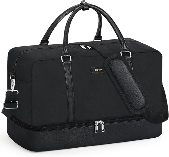 IBFUN Weekender Bags for Women, 21" Weekender Travel Bag, Travel Duffle Bag with Shoe Compartment Carry on Overnight Duffel Bag for Weekend Travel Business Trip by IBFUN