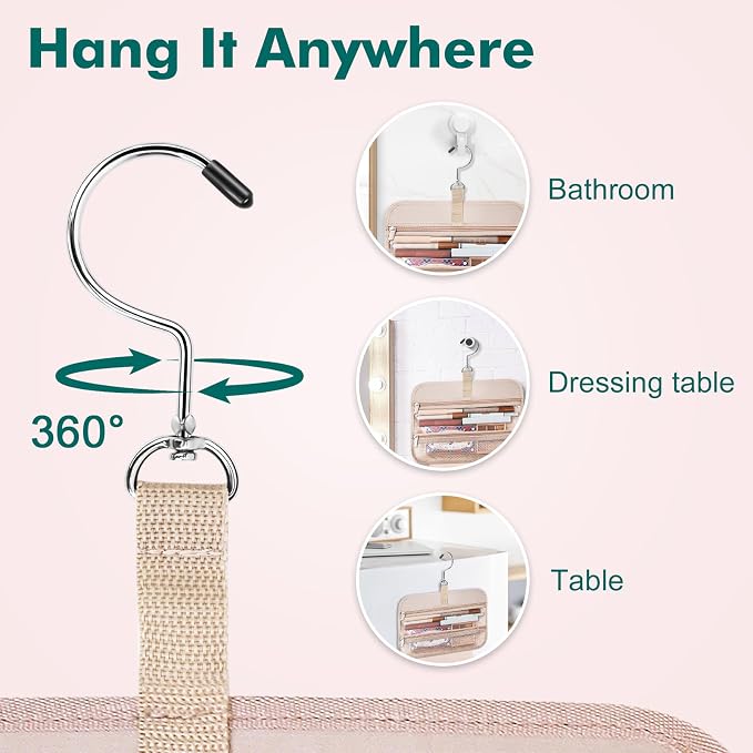 Wedama Toiletry Bag for Women, Large Cosmetic Travel Bag, Hanging Toiletry Bag for Bathroom, Thickened PVC Waterproof Travel Makeup Bag, Toiletries Bag for Travel Business Trips and Camping - Image 4