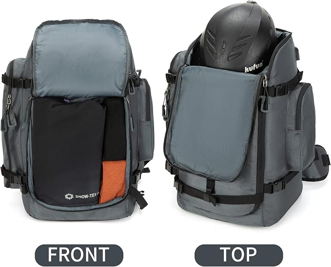 65L Ski Boot Bag,Large Duffle Travel Bag,1680D Nylon Waterproof Padded Ski Boot Bag Backpack For Women Men Kids - Image 6