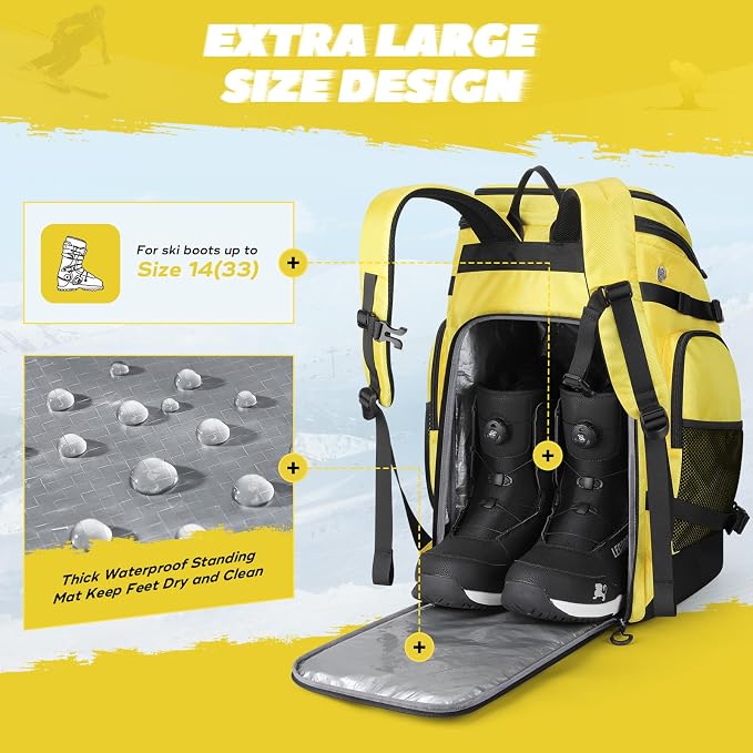 Maelstrom Ski Boot Bag,55L Large Ski Boots Travel Backpack for Men Women,Waterproof Snowboard Boot Bag for Skis Accessories - Image 2