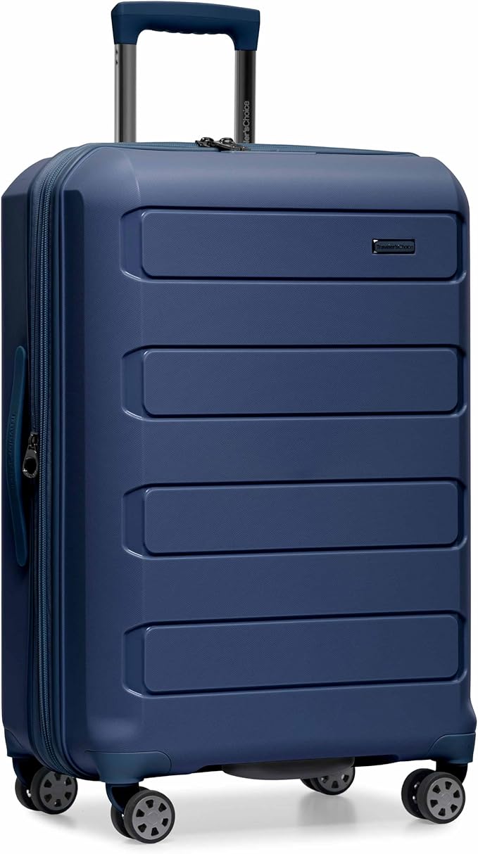 Traveler's Choice Pagosa Hardshell Expandable Luggage with Spinner Wheels, Navy, 27-Inch Medium by TravelersChoice