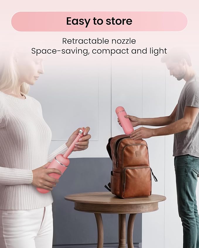 Portable Bidet for Travel & Camping - Manual Squeeze Handheld Peri Bottle for Feminine Hygiene, 3 Leak-Proof Seals, Extendable Sprayer with Rotating Nozzle for Men & Women (Upgrade Pink, General)