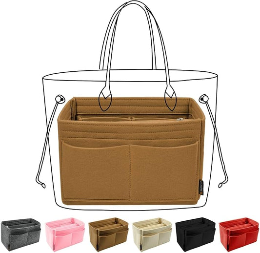 OMYSTYLE Purse Organizer Insert, Felt Tote Bag Organizer Insert with 5 Sizes, Handbag Dividers for Inside Purse, Compatible with Longchamp, Neverful, Speedy and More by OMYSTYLE