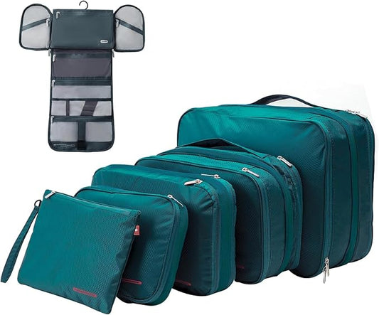 Bee Nesting BeeNesting Waterproof Compression Packing Cubes 5/6/8 sets, Large Travel Packing organizers for Carry on Luggage, 2 Sides Expandable Storage Bags by BeeNesting