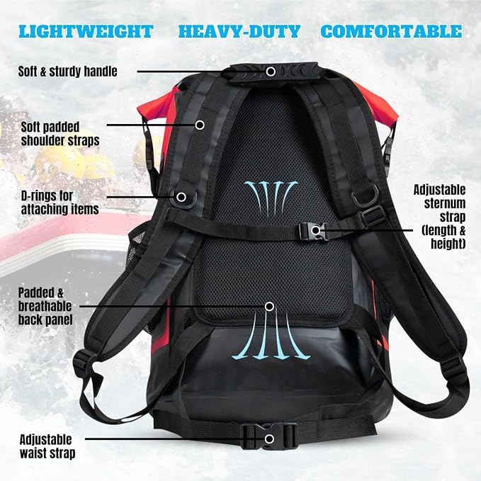 Tactiko Survival 35L Heavy-Duty 100% Waterproof Backpack | Roll Top Dry Bag - Image 6
