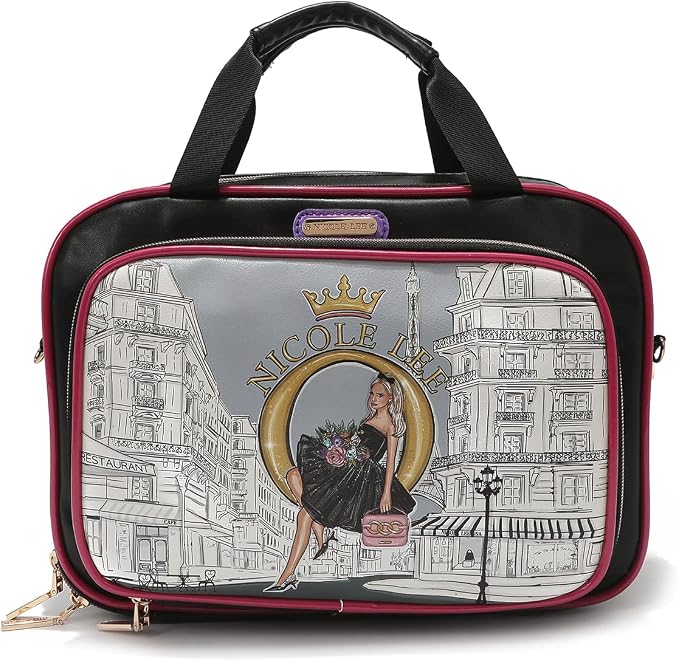 Nicole Lee Cosmetic Makeup Bag for Women - Multi Organization Toiletry Travel Bag with 5 Compartments (Dreaming the City) by NicoleLee
