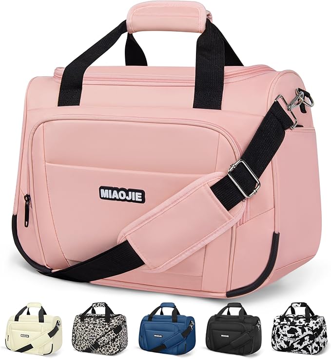 Underseat Carry On Luggage - Lightweight Travel Tote Weekender Bag Overnight Duffle for Travel, Personal Item - Pink-16Inch by MIAOJIE