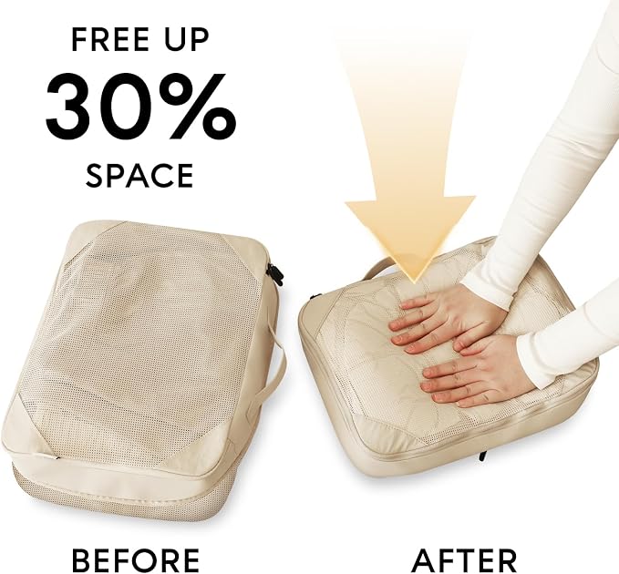 GIVLEFLY Compression Packing Cubes for Travel, 6-Piece Lightweight Luggage Organizer Bags, Space Saving Suitcase Packing Set for Women - Image 4