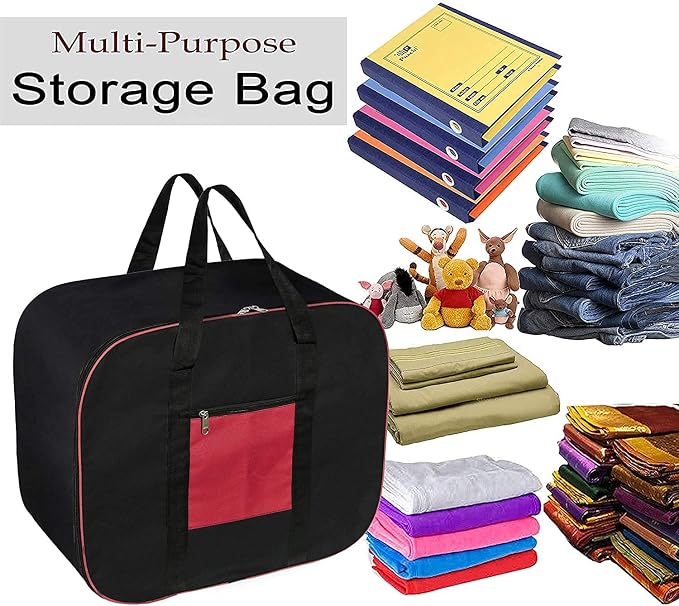 KIVYA underbed storage bags for clothes organiser blanket covers for wardrobe / closet oranizer , Nylon - Set of 2 - Image 3