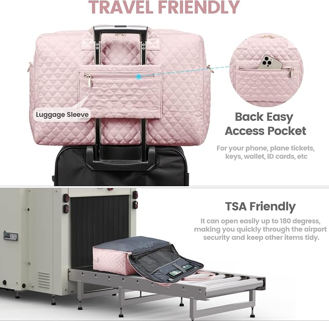 LOVEVOOK Travel Duffle Bag - Women's Weekender Carry On Overnight Laptop & Gym Bag With Toiletry/Shoe Pocket, Hospital Labor Bag - Image 4