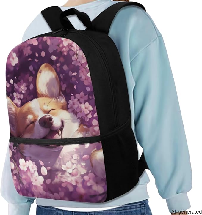 Kawaii Dog Backpack for Girls 8-10 with Lunch Box Elementary Middle School Bag Large Capacity Bookbag for Students, Fashion Backpack Gifts for School Outdoor Travel Vacation - Image 2