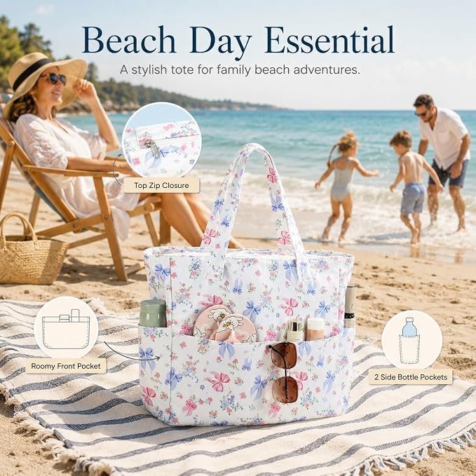 Bluboon Waterproof Beach Tote Pool Bags for Women Ladies Extra Large Carry On Bag With Wet Compartment for Weekender Travel - Image 7