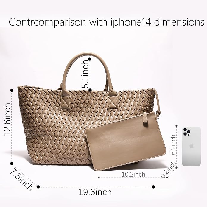 Woven Bag Shopper Bag Travel Handbags and Purses Women Tote Bag Large Capacity Shoulder Fashion Bags - Image 2