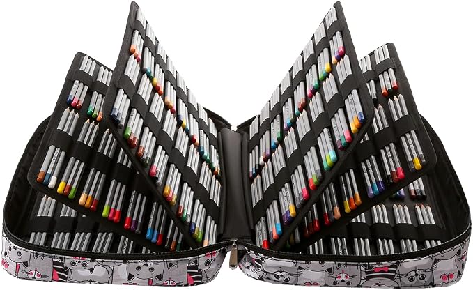 Portable Colored Pencil Case Holds 480 Slots Pencils or 320 to 328 Gel Pens Large Capacity Pencil Organizer with Handle Strap Handy for Colored Pencils & Gel Pen - Image 3