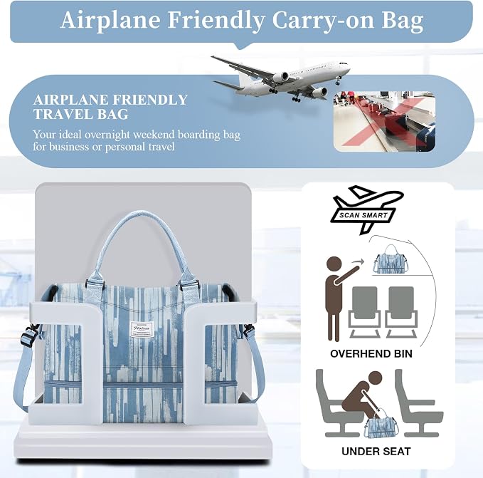 Weekender Bags for Women, Personal Item Travel Bag with Shoes Compartment | Overnight Travel Duffel Bag with Toiletry Bag, Airplane Friendly Carry-On Bag - Image 5