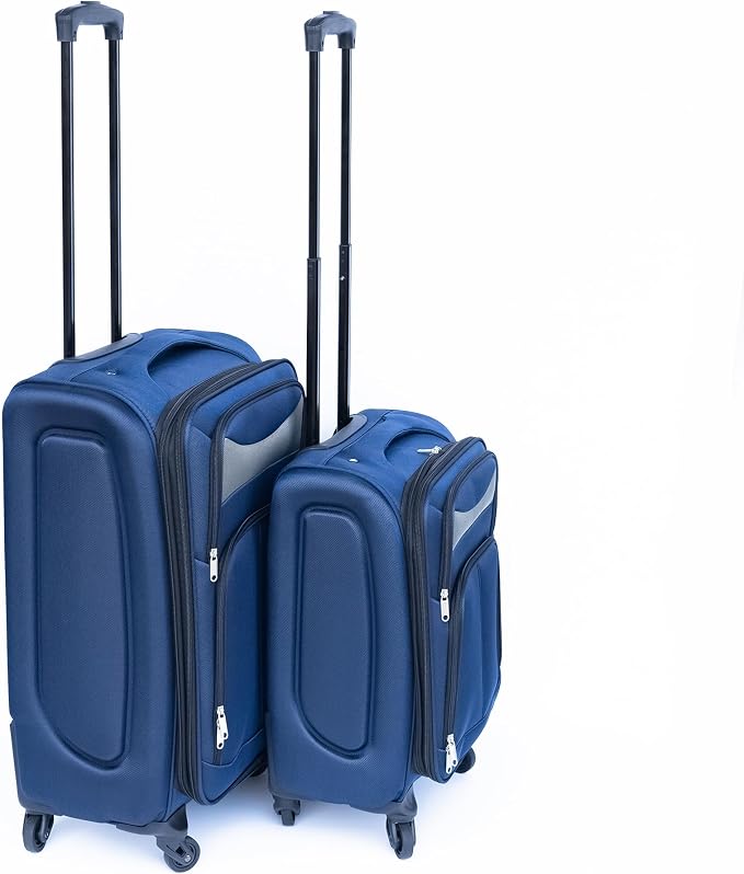 Merax Luggage Set Softshell 2 Piece 20/24 Expandable Suitcase with Wheels | Softside Lightweight Travel Carry on Luggage,Navy Blue - Image 6