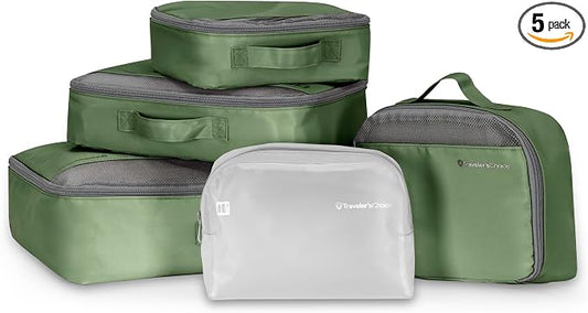 Traveler's Choice Cloverland Packing Cubes, 5-Piece Set, Sage Green by TravelersChoice