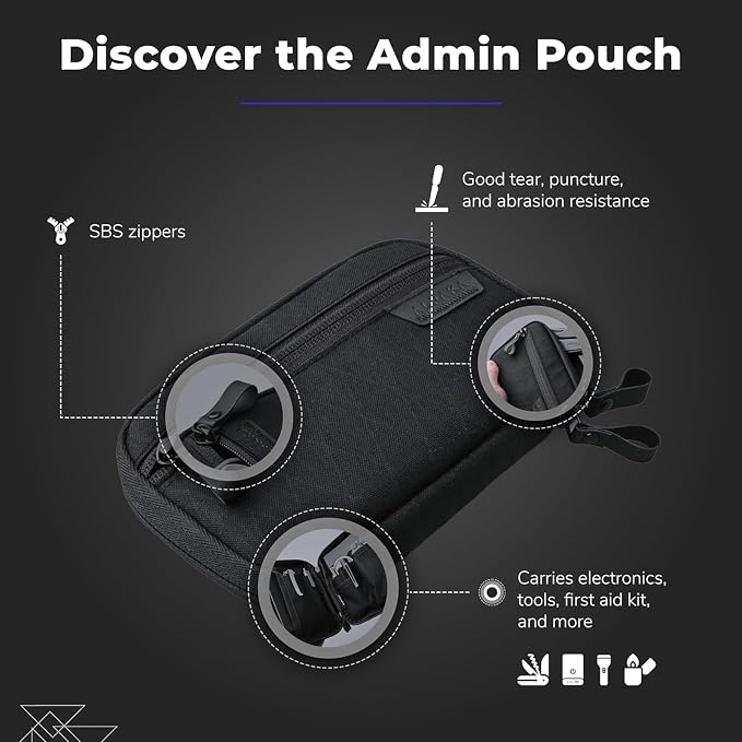 ALPAKA Admin Pouch EDC Organizer Tool Pouch Black X-Pac X42 | Smooth Zipper, Weatherproof Storage for Electronics, Cables, Travel Accessories - Image 4