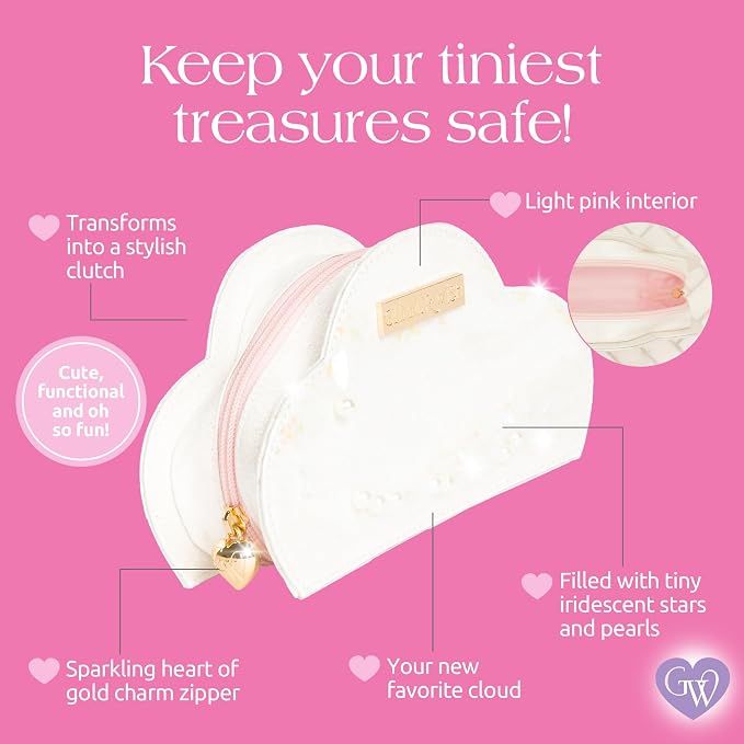 Glimmer Wish Unicorn Cloud Pouch, Trendy Mini Pouch, Clutch, or Coin Purse for your Tiny Treasures, Great Gifts for Teens and Girls, 8.1 x 2.6 x 4.5 in - Image 3