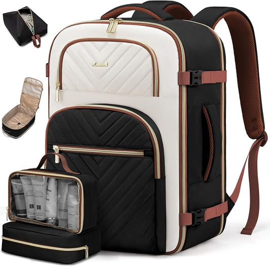 LOVEVOOK Travel Backpack Carry on Flight Approved 40L,Waterproof TSA Travel Essentials Personal Item Backpack for Women Men,Large Carry on Luggage Suitcase Travel Bag for Airplane with 3 Packing Cubes by LOVEVOOK